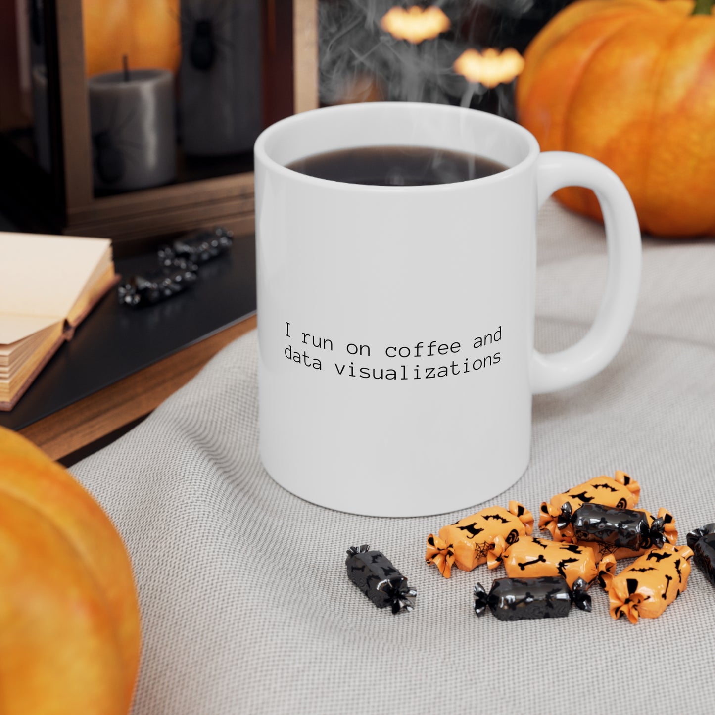 I Run on Coffee and Data Visualizations, Ceramic Mug 11oz