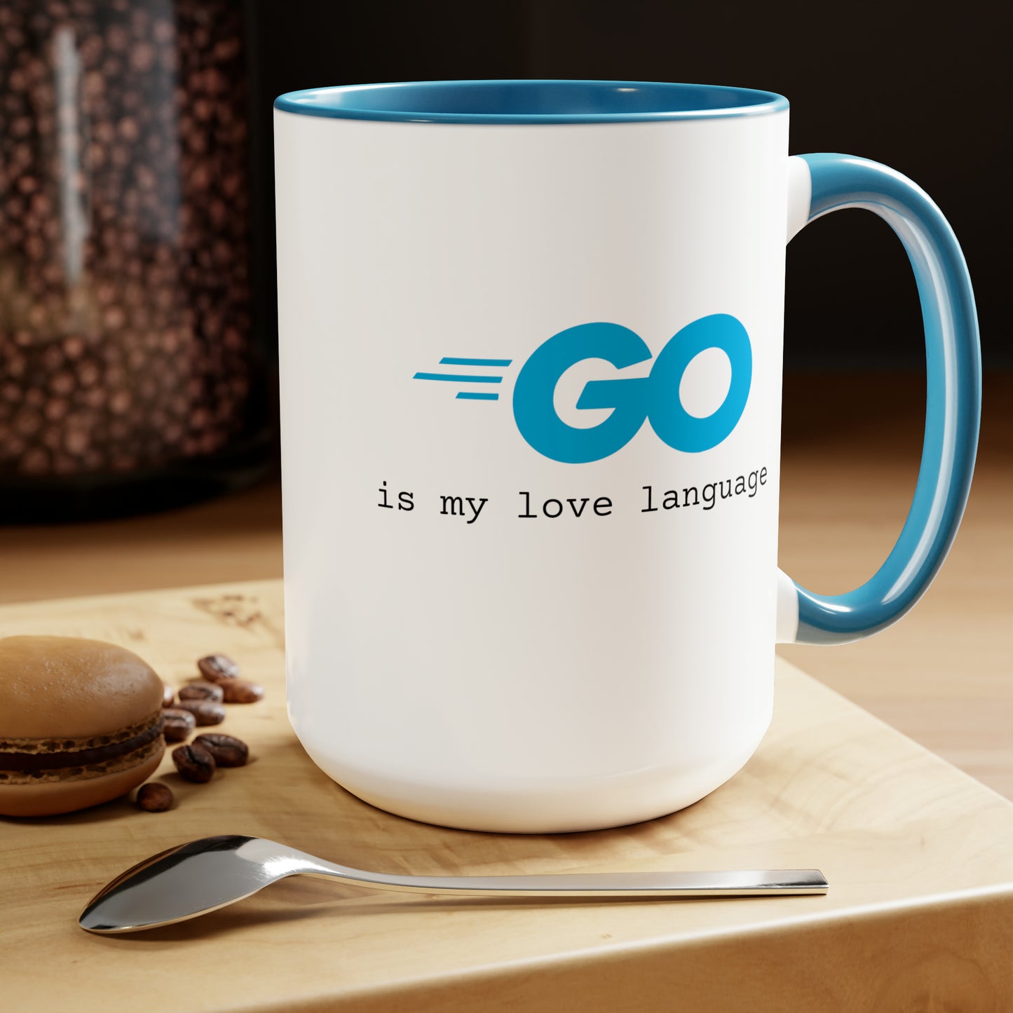 Go is My Love Language, Two-Tone Coffee Mug, 15oz