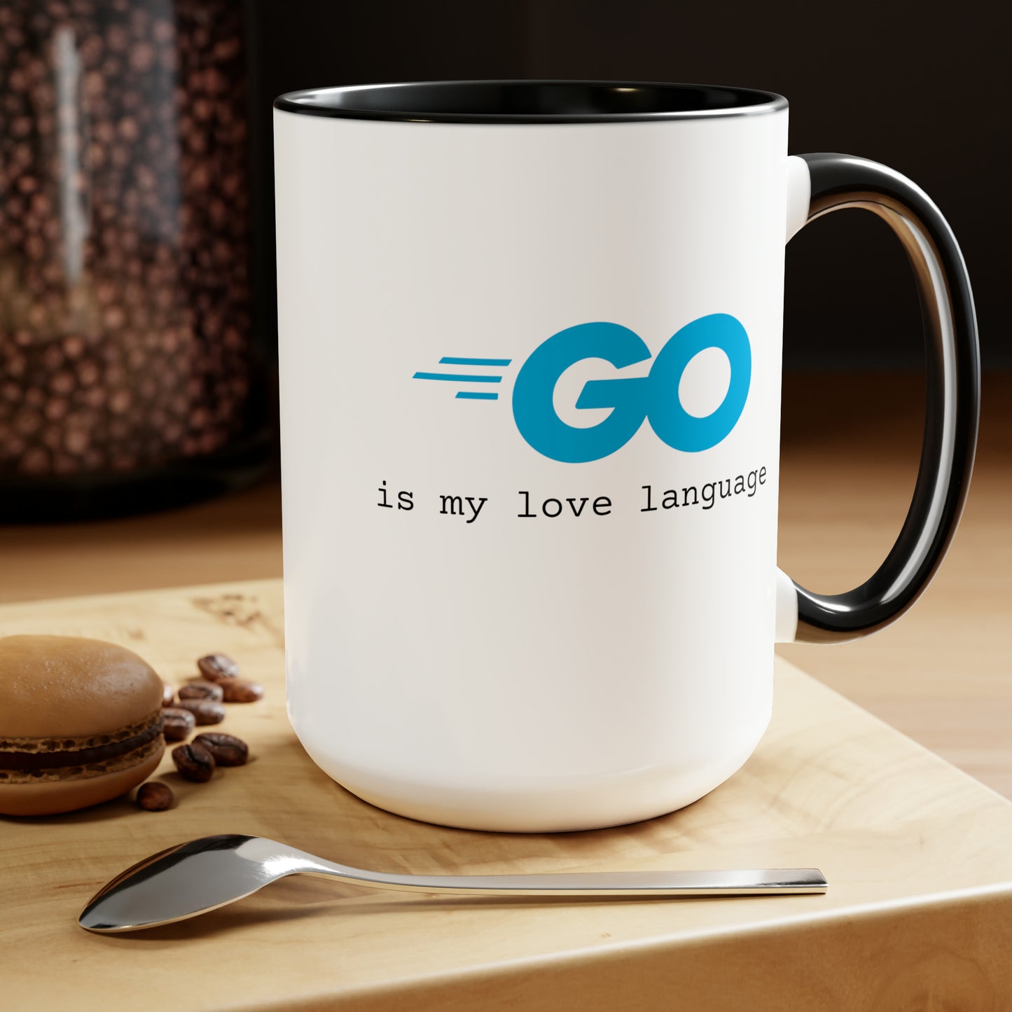 Go is My Love Language, Two-Tone Coffee Mug, 15oz