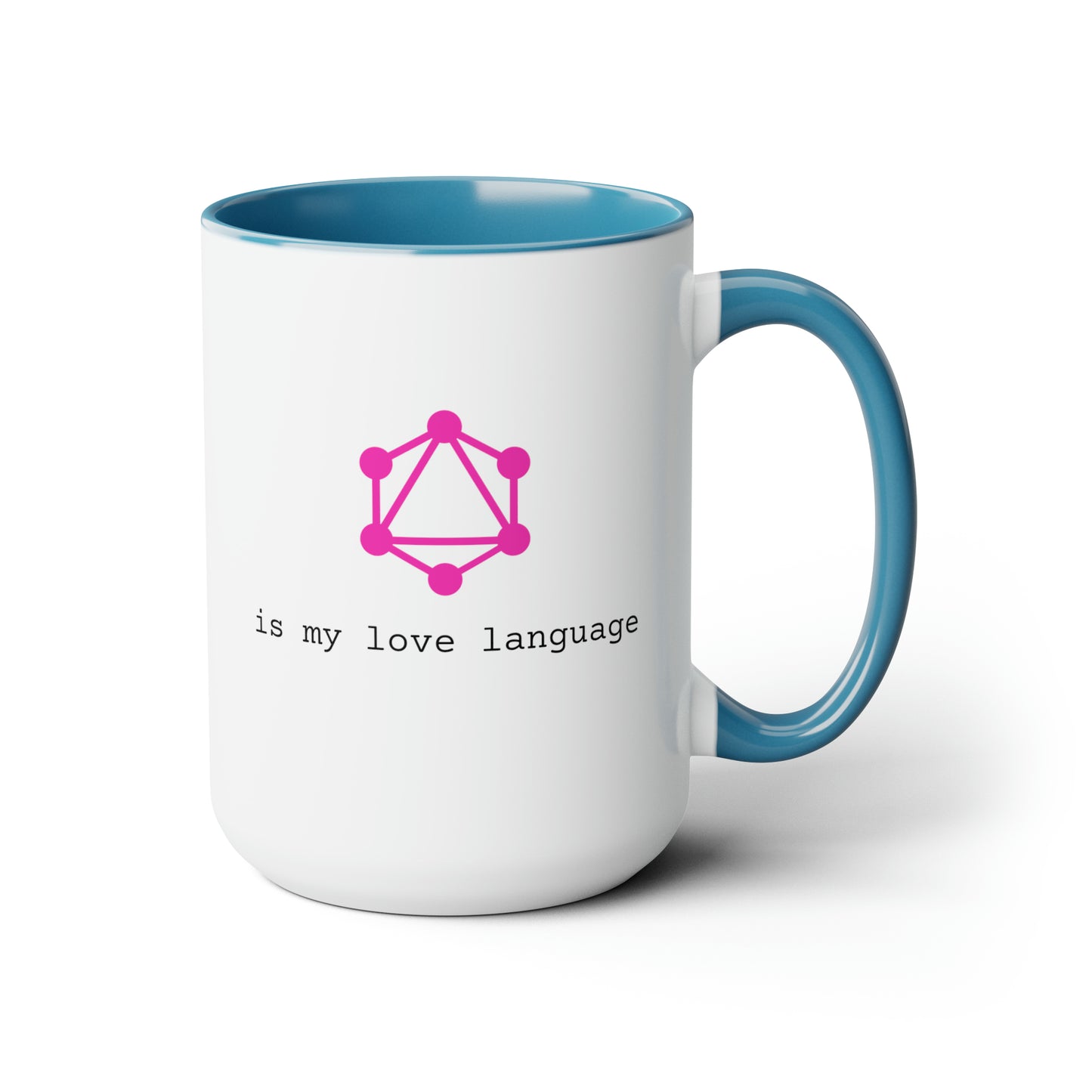 GraphQL is My Love Language, Two-Tone Coffee Mug, 15oz