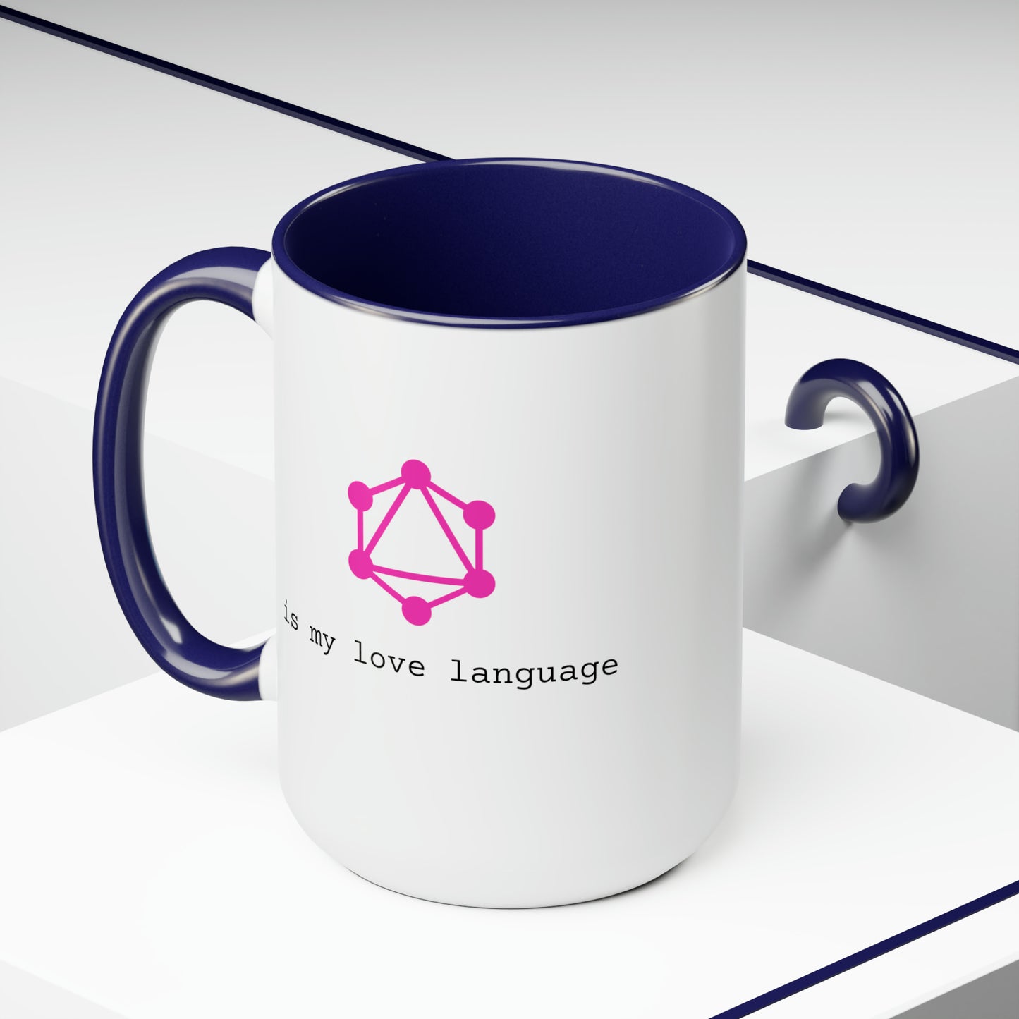 GraphQL is My Love Language, Two-Tone Coffee Mug, 15oz